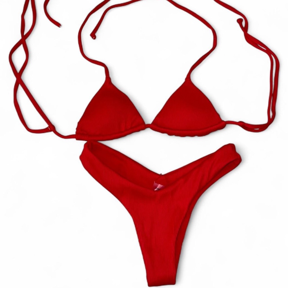 Kulani Kinis Bold Red Bikini Set